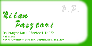 milan pasztori business card